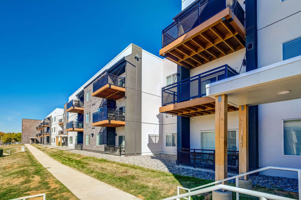 Building exterior with balconies